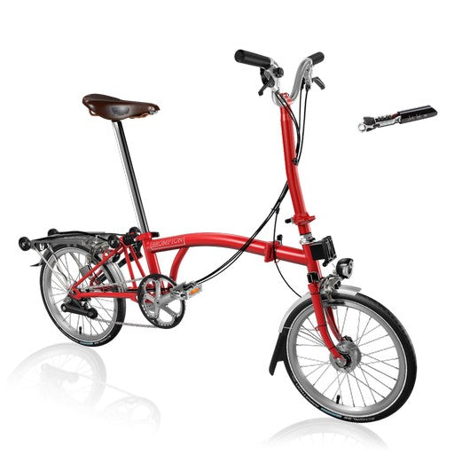 Brompton H6R folding bike, Red, touring spec