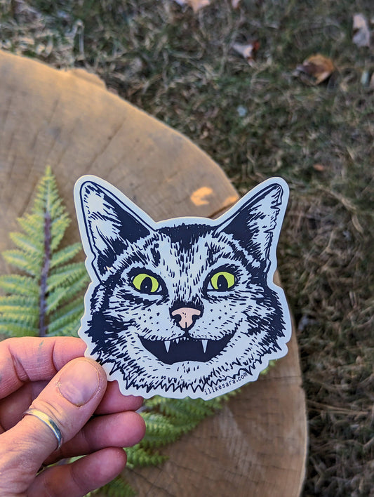 ilikesara | art + goods - Sticker | cat face - waterproof uv-resistant vinyl Western kitty decal