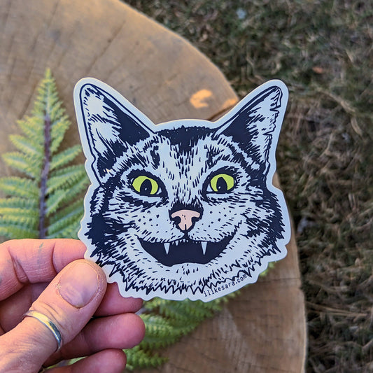 Sticker | cat face - waterproof uv-resistant vinyl Western kitty decal