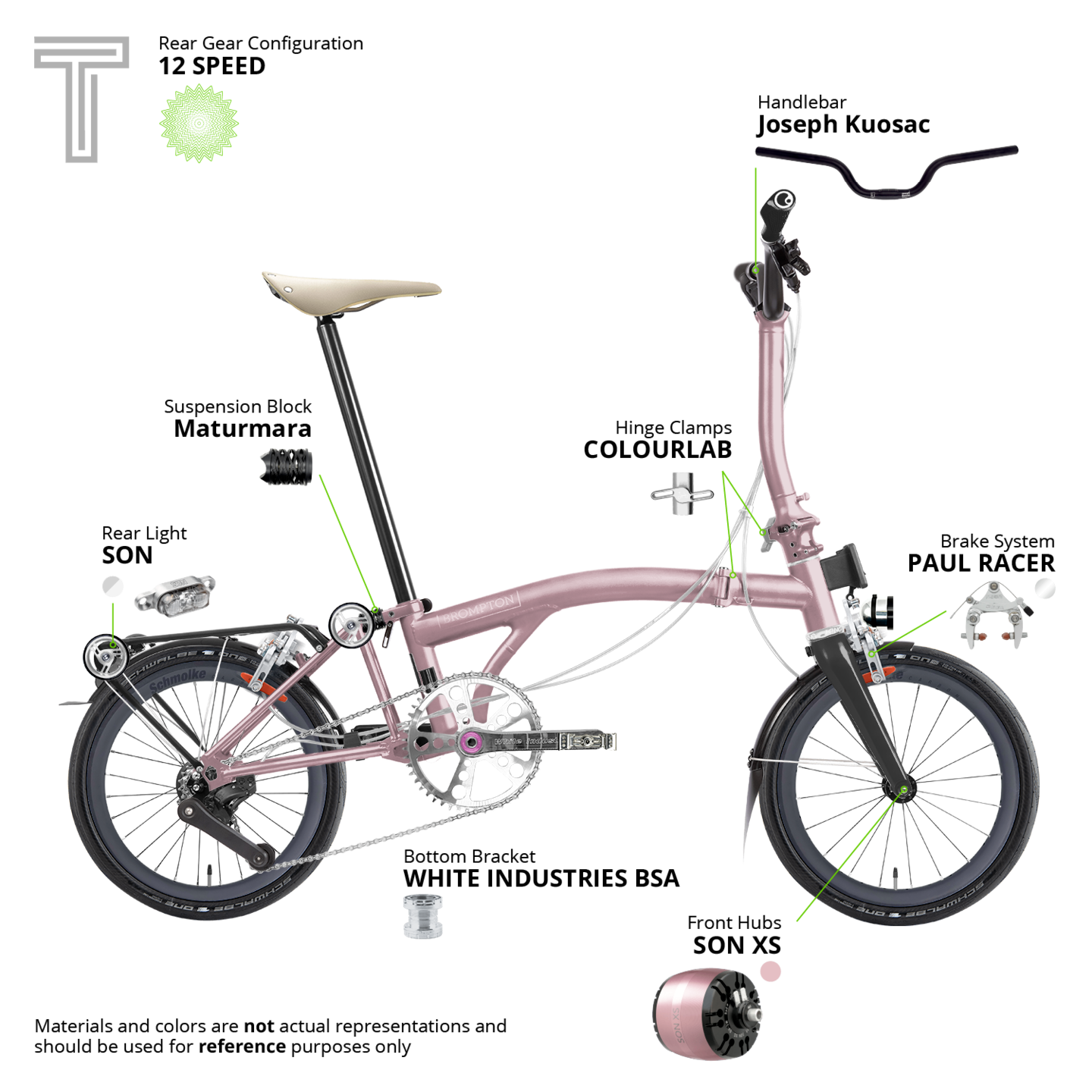 T Line - Brompton Custom Shop - Rosé All Day Edition