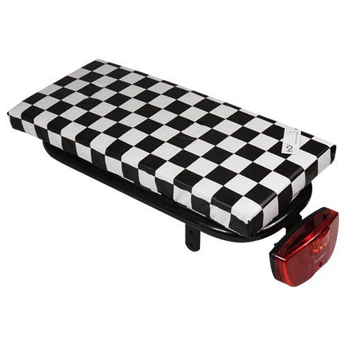 Hooodie - Bicycle Cushion for Luggage Carrier - Black Checkered