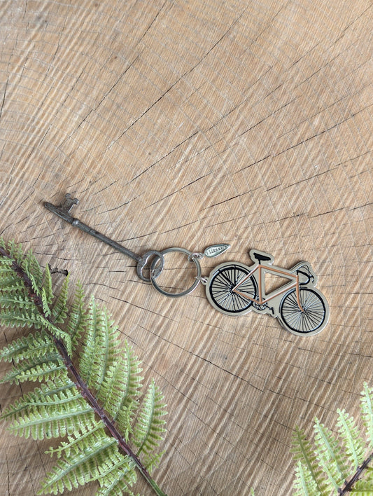ilikesara | art + goods - Metal enamel keychain / purse charm | road bike