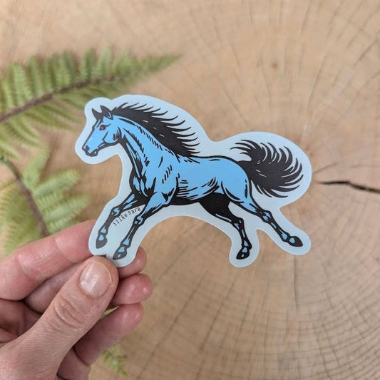 ilikesara | art + goods - Sticker | blucifer horse - waterproof uv-resistant vinyl blue mustang decal