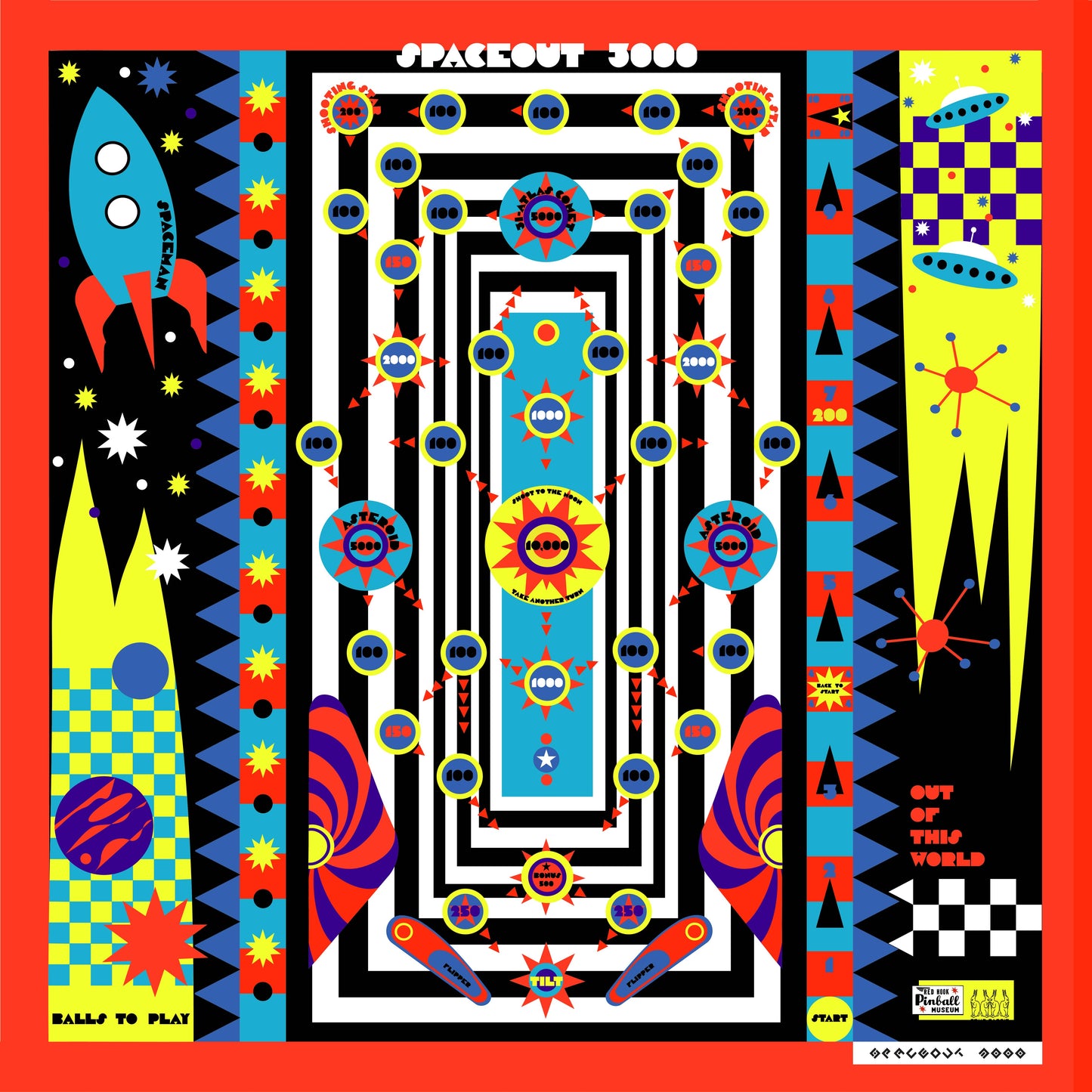 FOUR RABBIT - SpaceOut 3000 Bandana Board Game