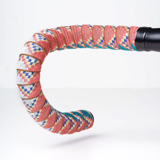 Colorful braided hose on a white background