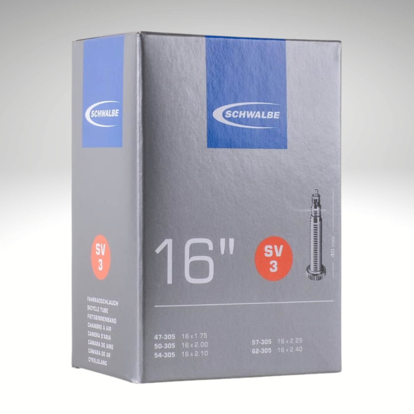 Schwalbe SV3 Bike Tube - 16" Presta 40mm (47/62-305)