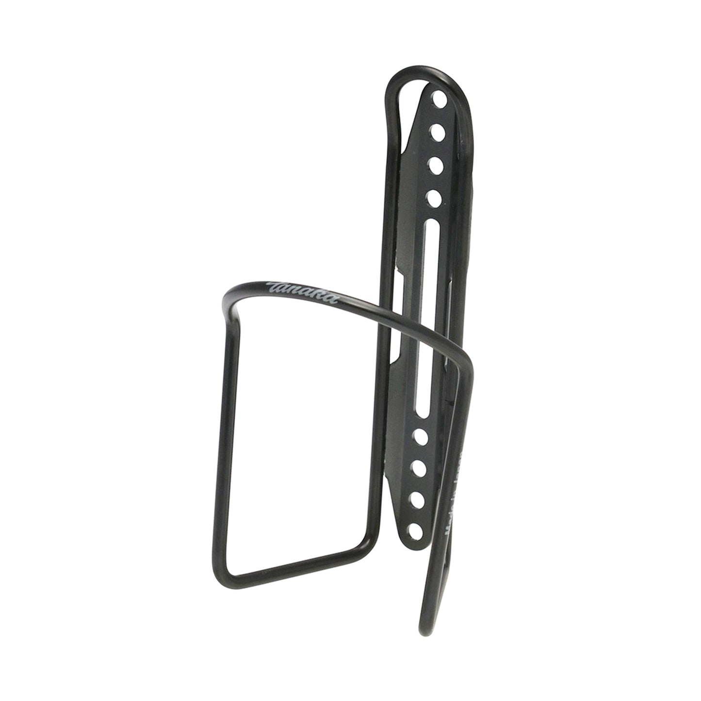 Black bicycle bottle cage on a white background
