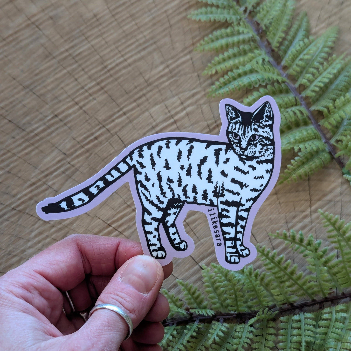 Sticker | standing tiger cat - waterproof uv-resistant vinyl kitty decal