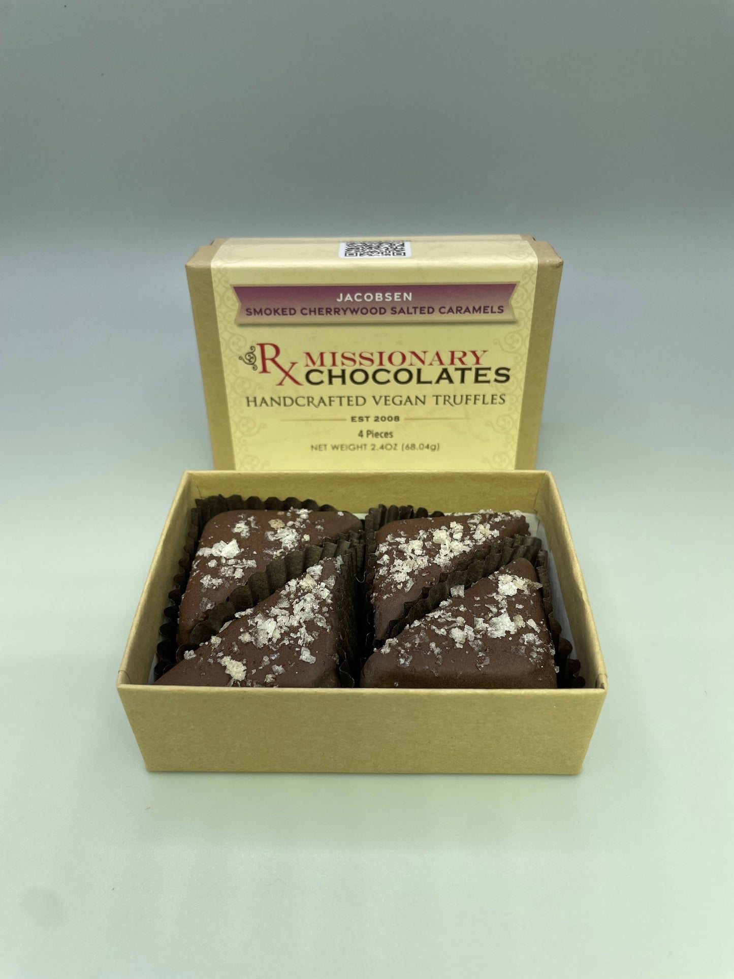 Missionary Chocolates - Smoked Cherrywood Salted Caramel Truffles - 4pc Box