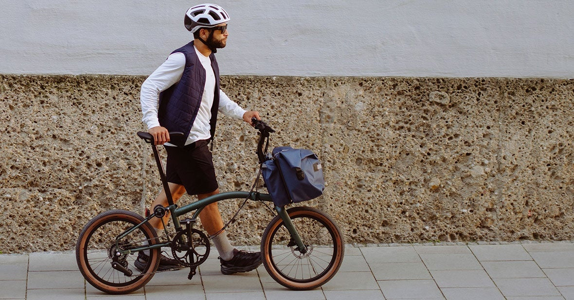 Brompton G Line Borough Waterproof Roll Top Bag - Large - Navy/Grey