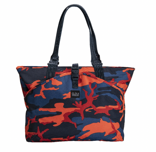 Brompton Borough Tote L Red Blue Camo