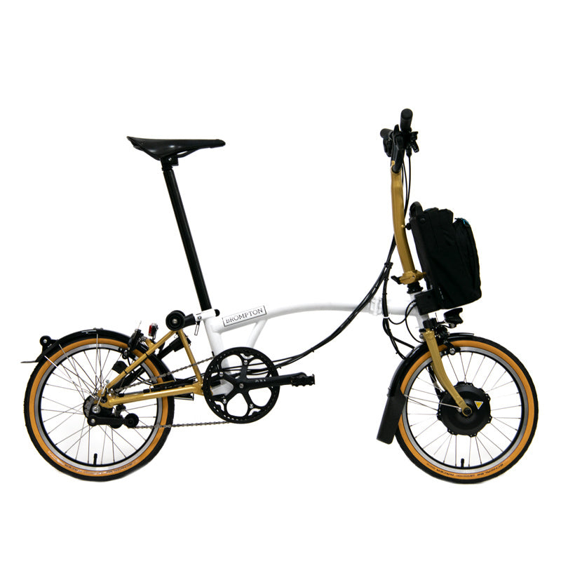 Brompton 22 Edition Folding Electric Bike M6L White and Gold