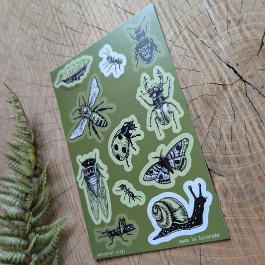 ilikesara | art + goods - Sticker sheet | insecta - waterproof uv-resistant vinyl bug stickers