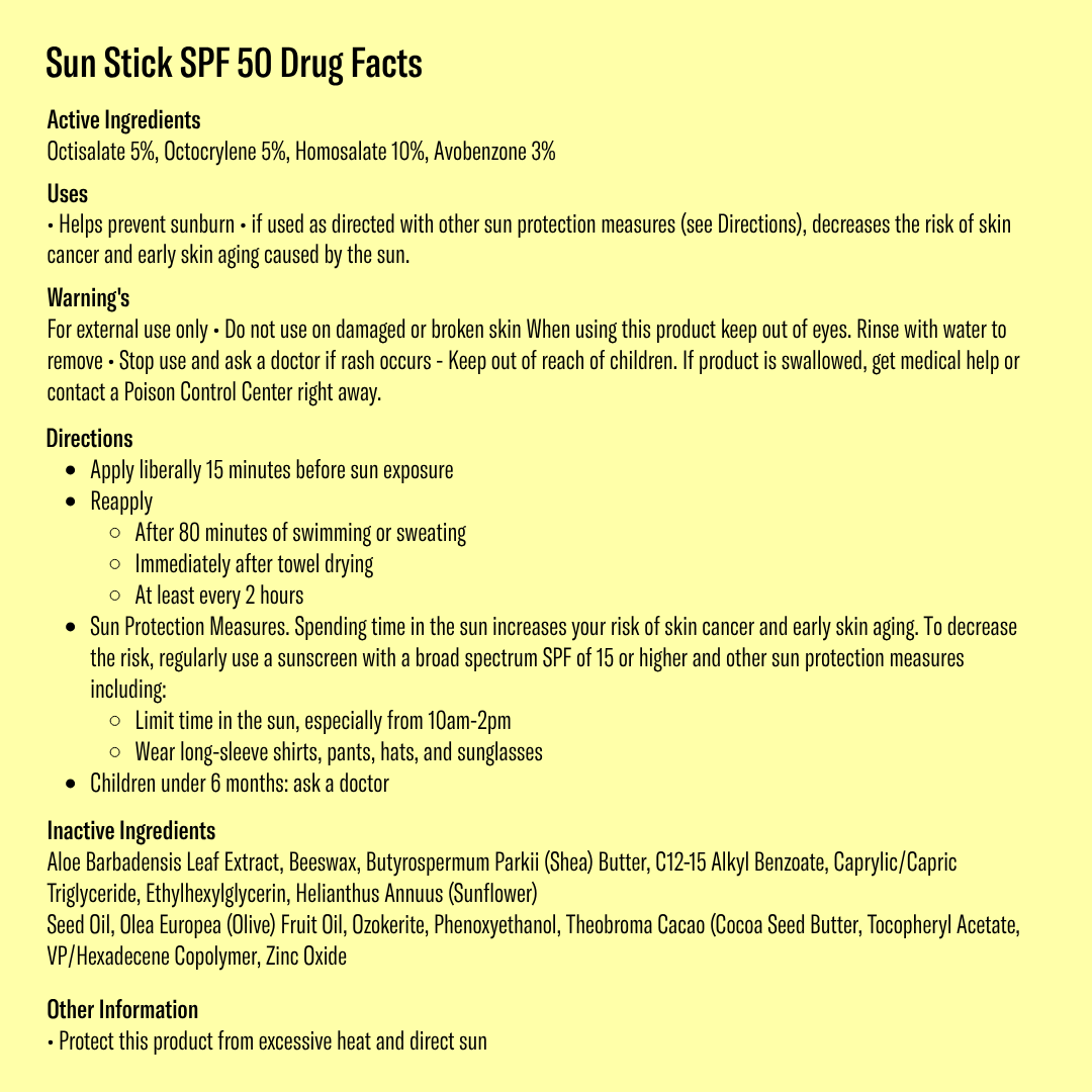 Bask Sunscreen - Bask SPF 50 Fragrance Free Suncreen Stick - Face & Lip Balm