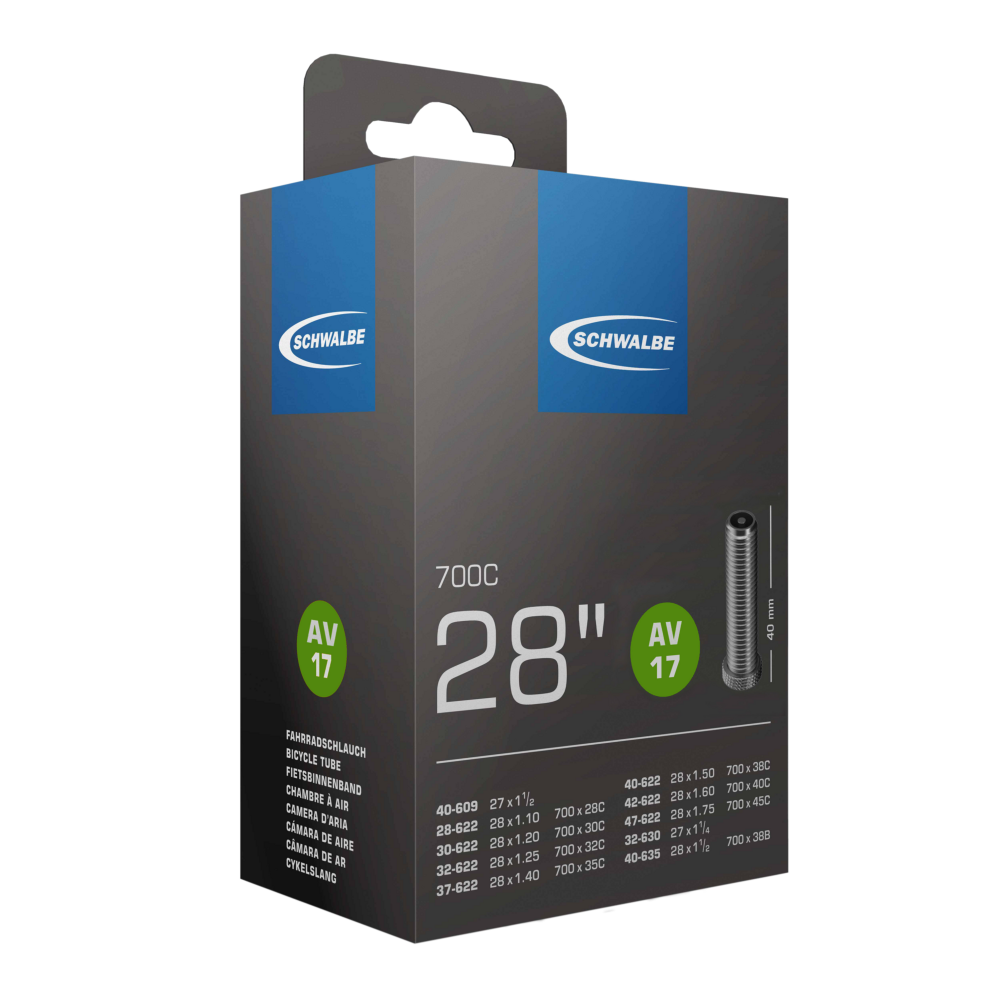 Schwalbe AV17 tube, 700C or 28in, Schrader valve – Clever Cycles