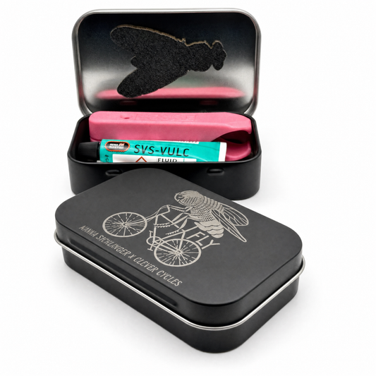 Clever Cycles x Minka Sicklinger Super Fly Patch Kit With Tin & Tire Levers