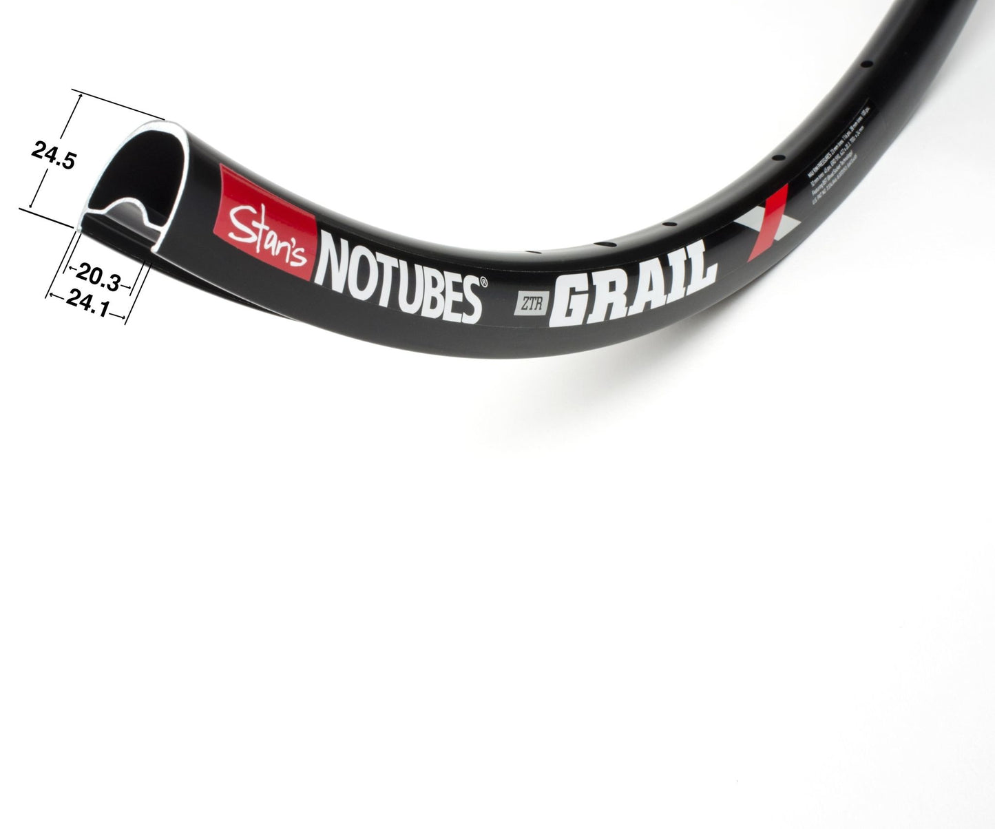 Stan's No Tubes Grail MK3 Rim - 700, Disc, Black, 32H
