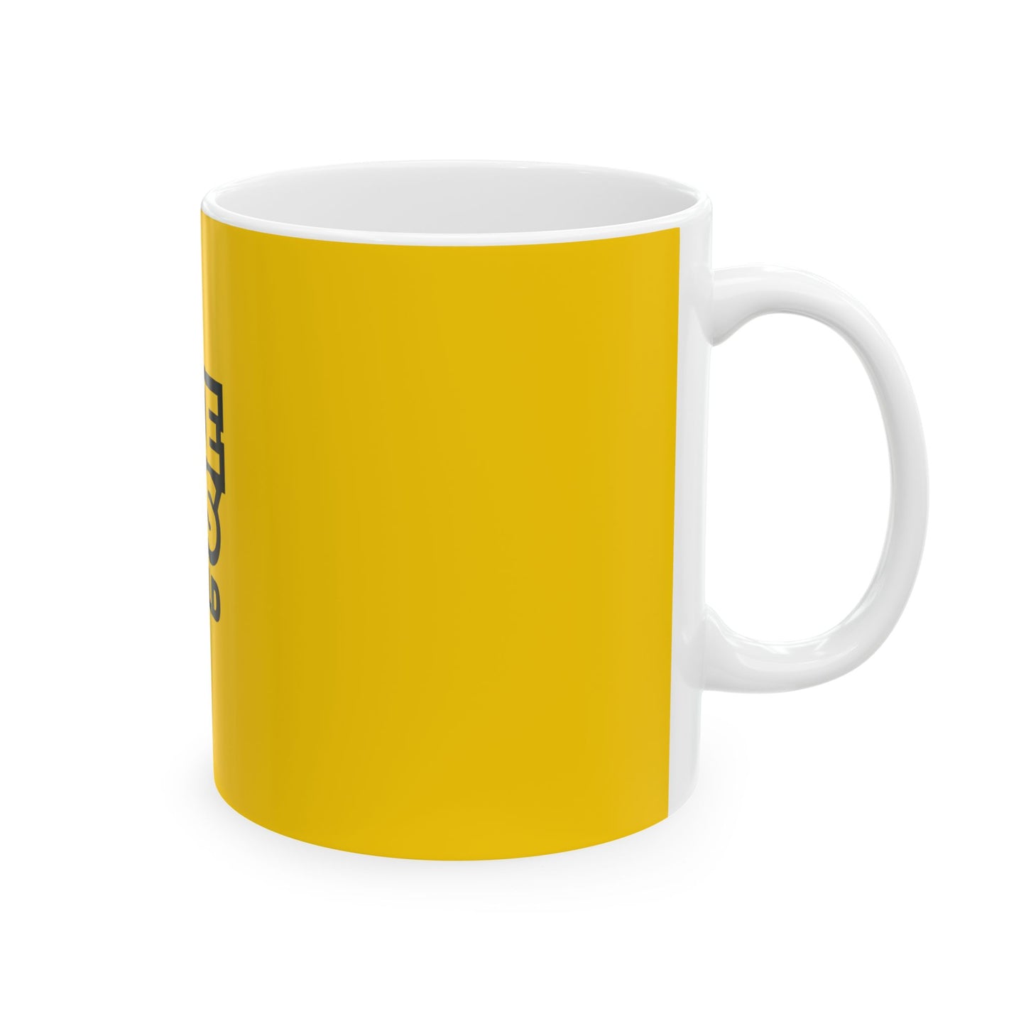 Bike Bus World Ceramic Mug — Yellow Logo Coffee Cup (11oz, 15oz)