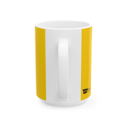 Bike Bus World Ceramic Mug — Yellow Logo Coffee Cup (11oz, 15oz)