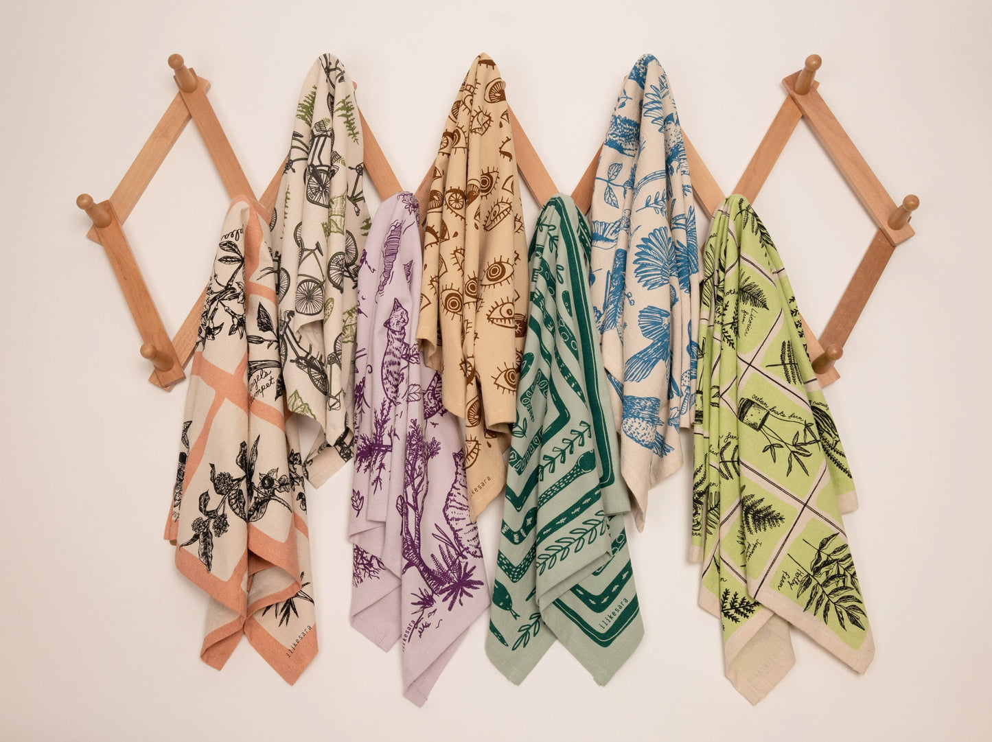 ilikesara | art + goods - Tea towel | bicycle adventure - bike & nature cotton flour sack dish cloth
