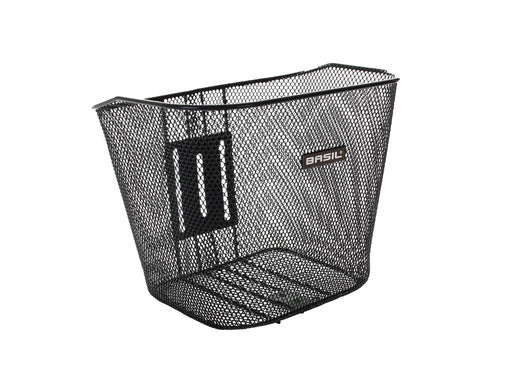 Basil Bremen front basket, black, incl permanent quill mount
