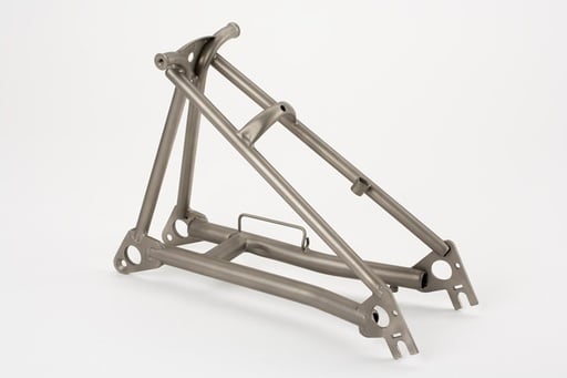 Brompton Rear frame Titanium Raw Finish - QRFTI
