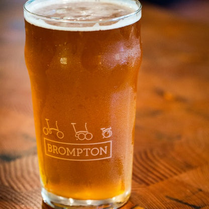 Brompton x Clever Cycles Logo Pint Glass