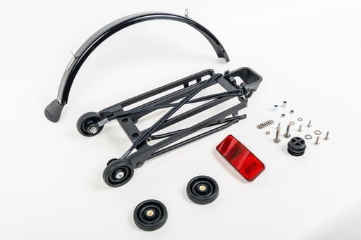 Brompton Rear Rack complete with 4 rollers and mudguard 6mm holes Black - QRACKA-BK