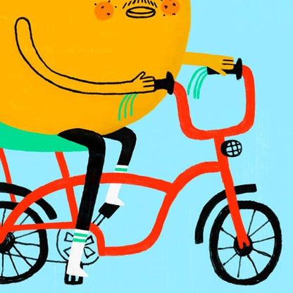 Tigersheep Friends - Art Print - Reggie "Orange on a Bike" Rind By Colin Walsh