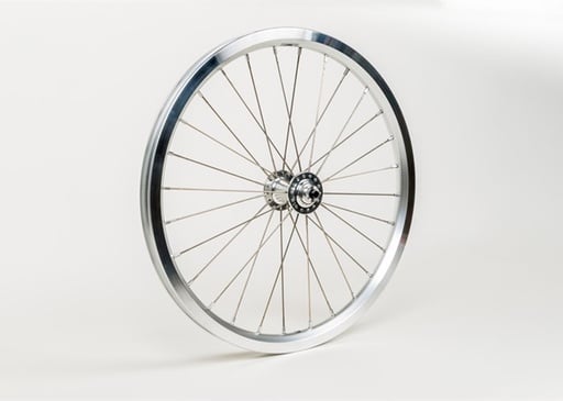 Brompton Front Wheel Radial Lacing Includes Fittings for Superlight Bikes Silver - QFWSS-SL