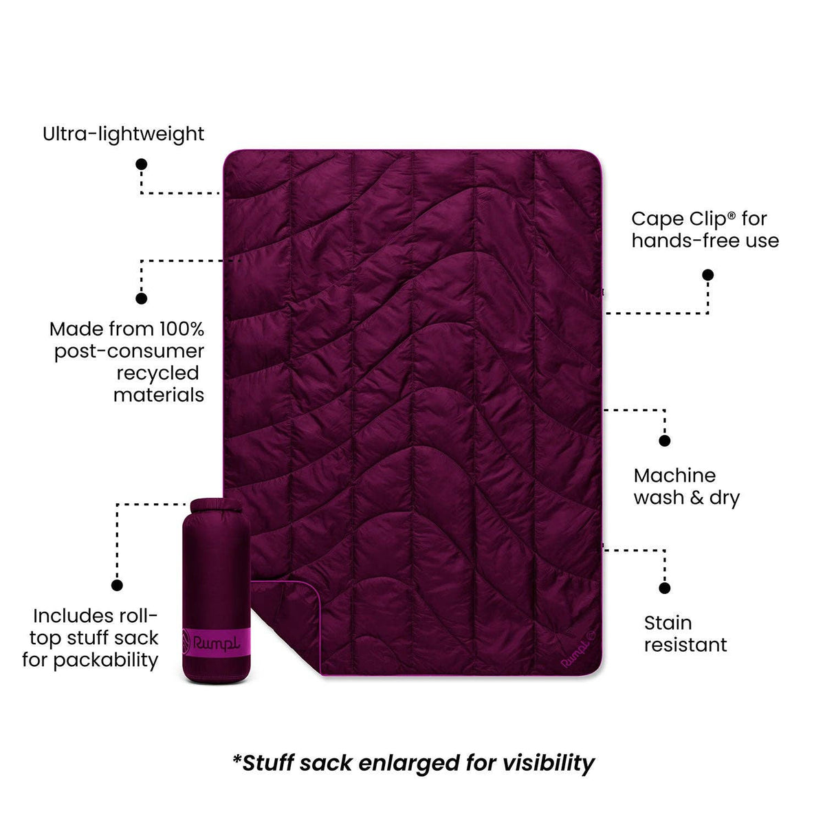 Rumpl - Travel Puffy Blanket - Plum