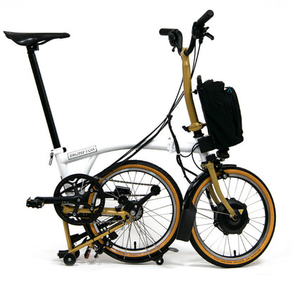Brompton 22 Edition Folding Electric Bike M6L White and Gold