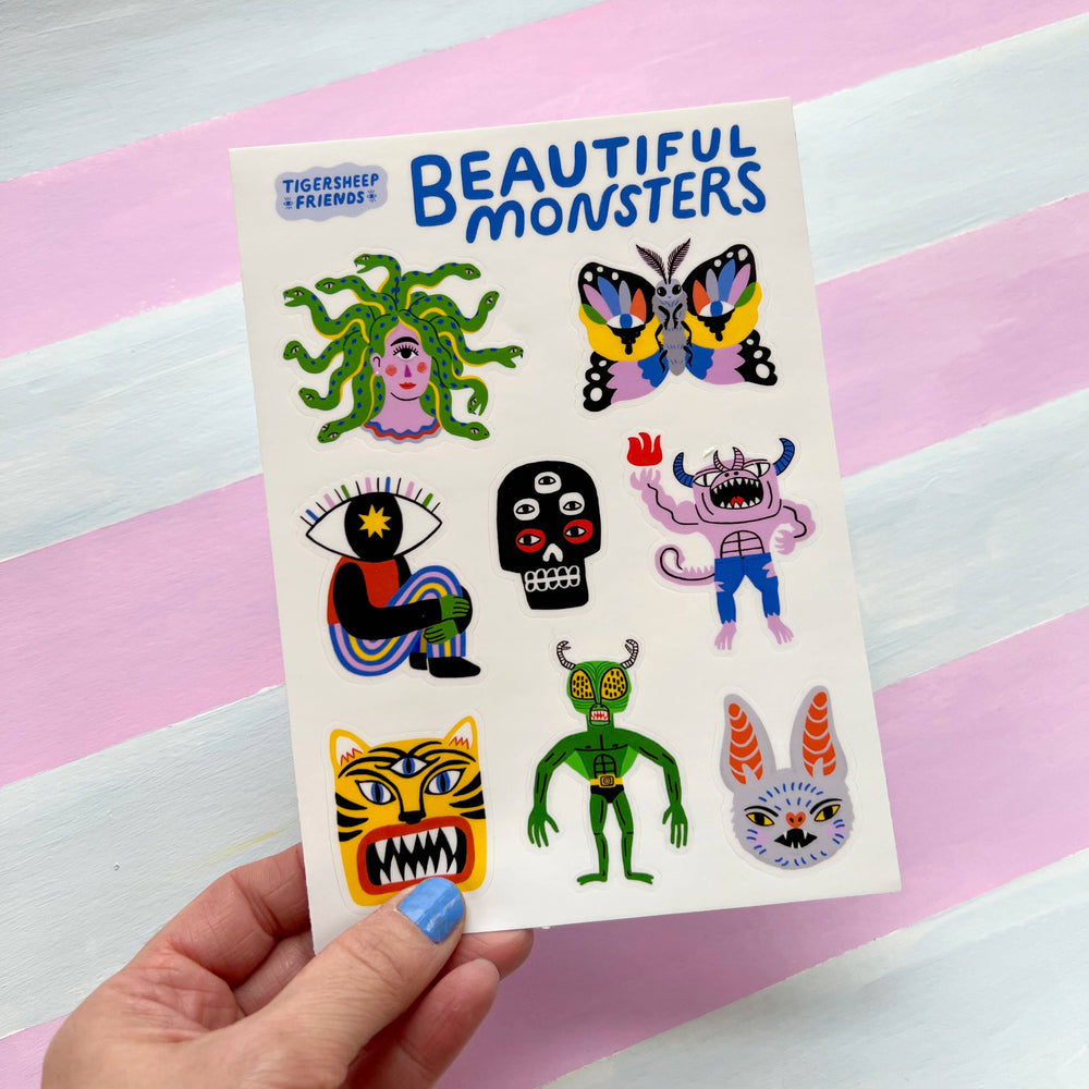 Tigersheep Friends - Vinyl Sticker Sheet: Beautiful Monsters