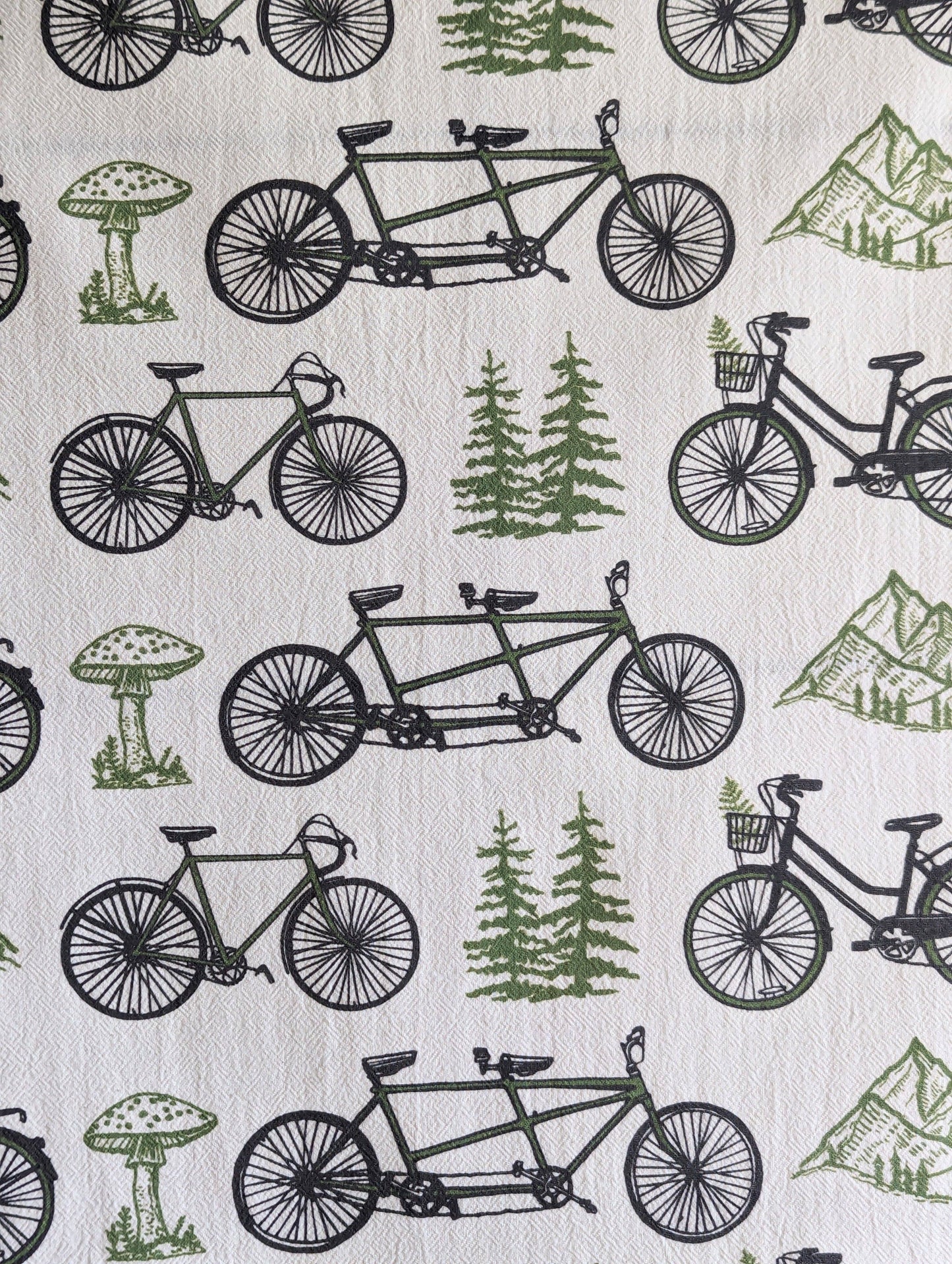 ilikesara | art + goods - Tea towel | bicycle adventure - bike & nature cotton flour sack dish cloth