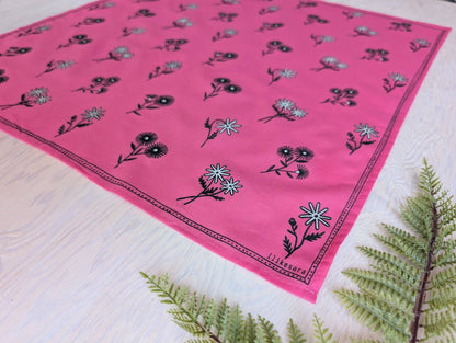 ilikesara | art + goods - Bandana | bloom - hot pink floral pattern flower blockprint scarf neckerchief