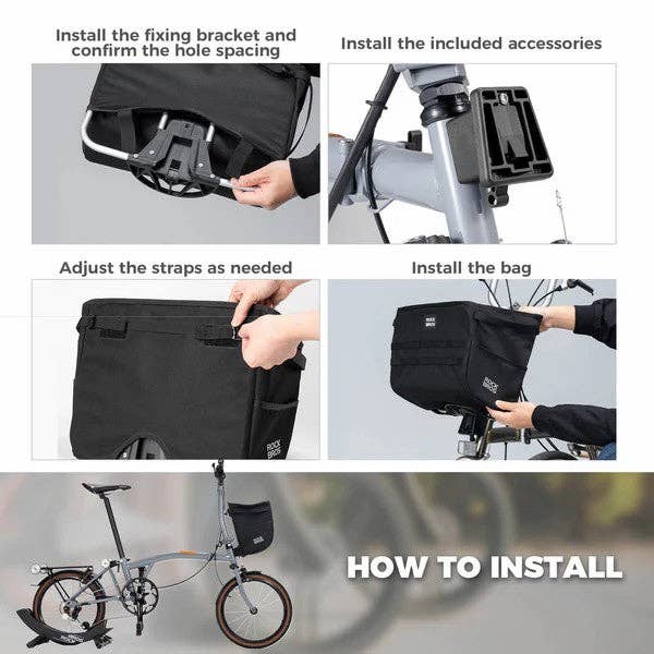 ROCKBROS - Folding Bike Handlebar Bag Basket Bag - 16L