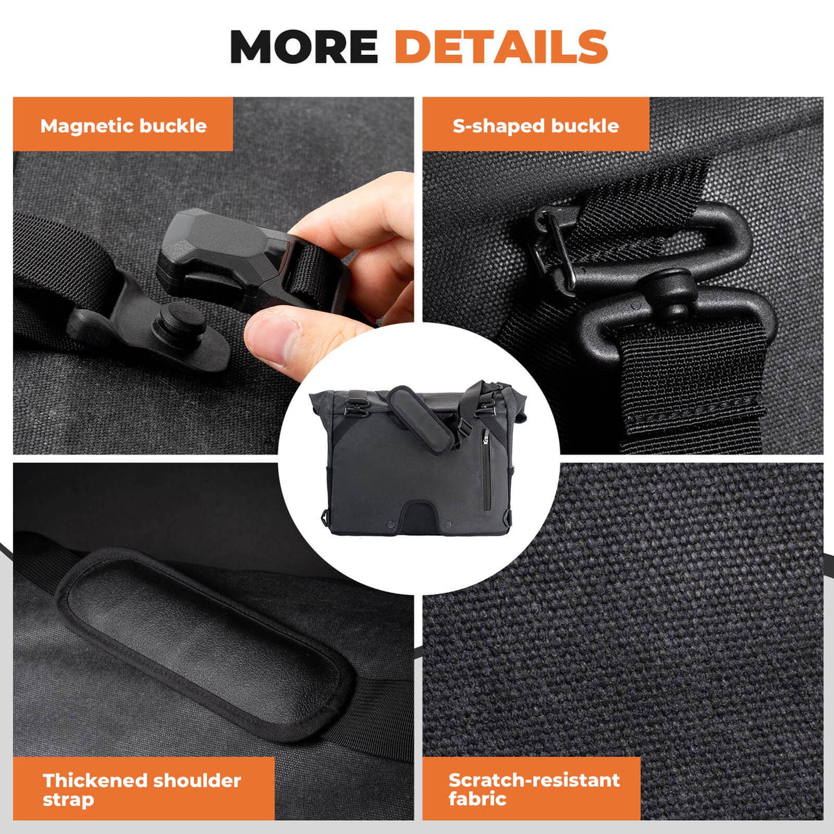 ROCKBROS - Folding Bike Handlebar Bag & Shoulder Bag - 8L
