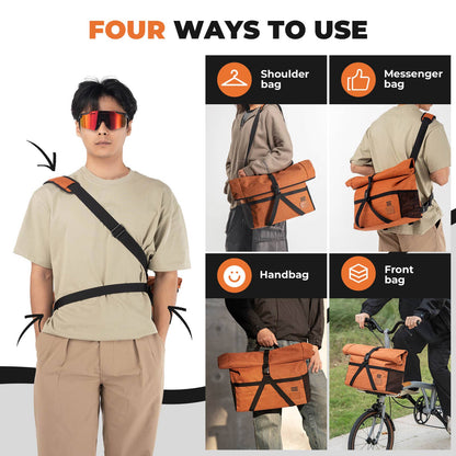 ROCKBROS - Folding Bike Handlebar Bag & Shoulder Bag - 8L