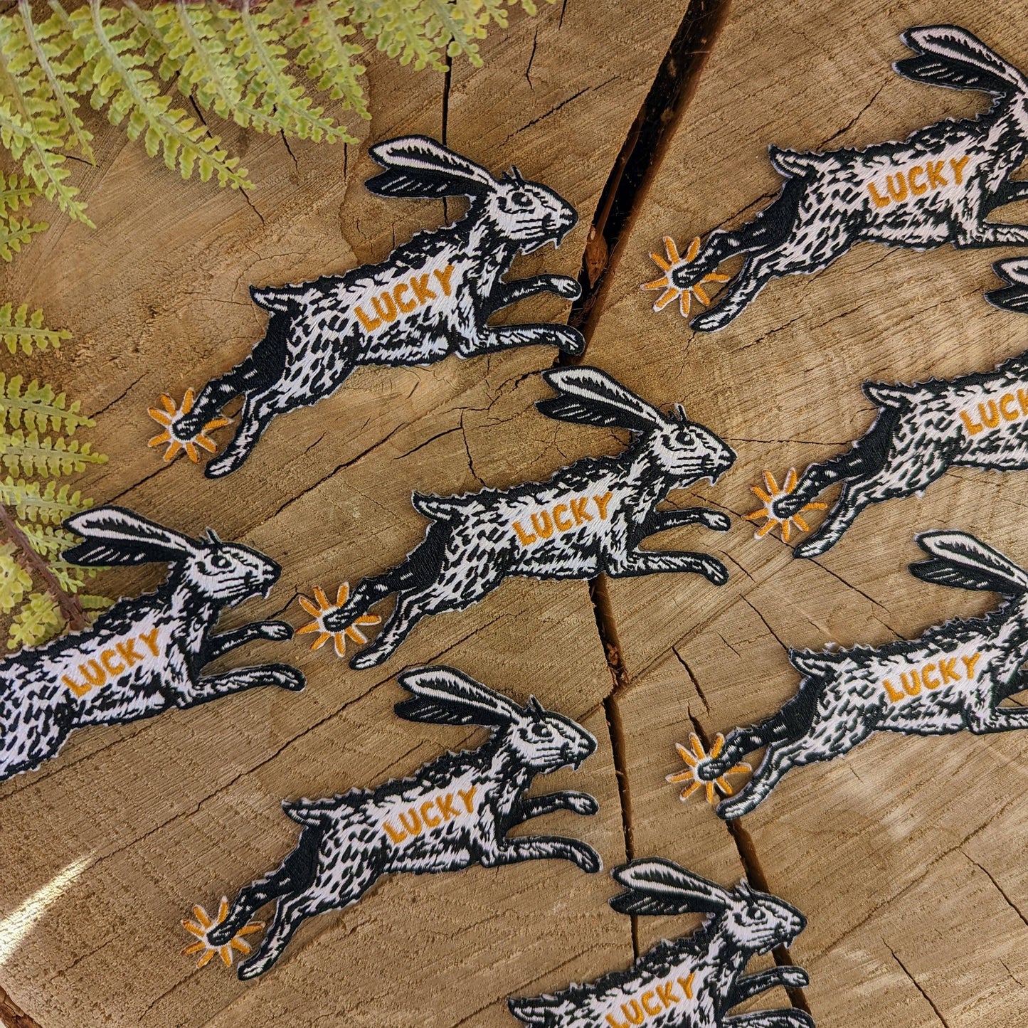 ilikesara | art + goods - Iron-on patch | lucky rabbit's foot - 4.3" x 2.8"