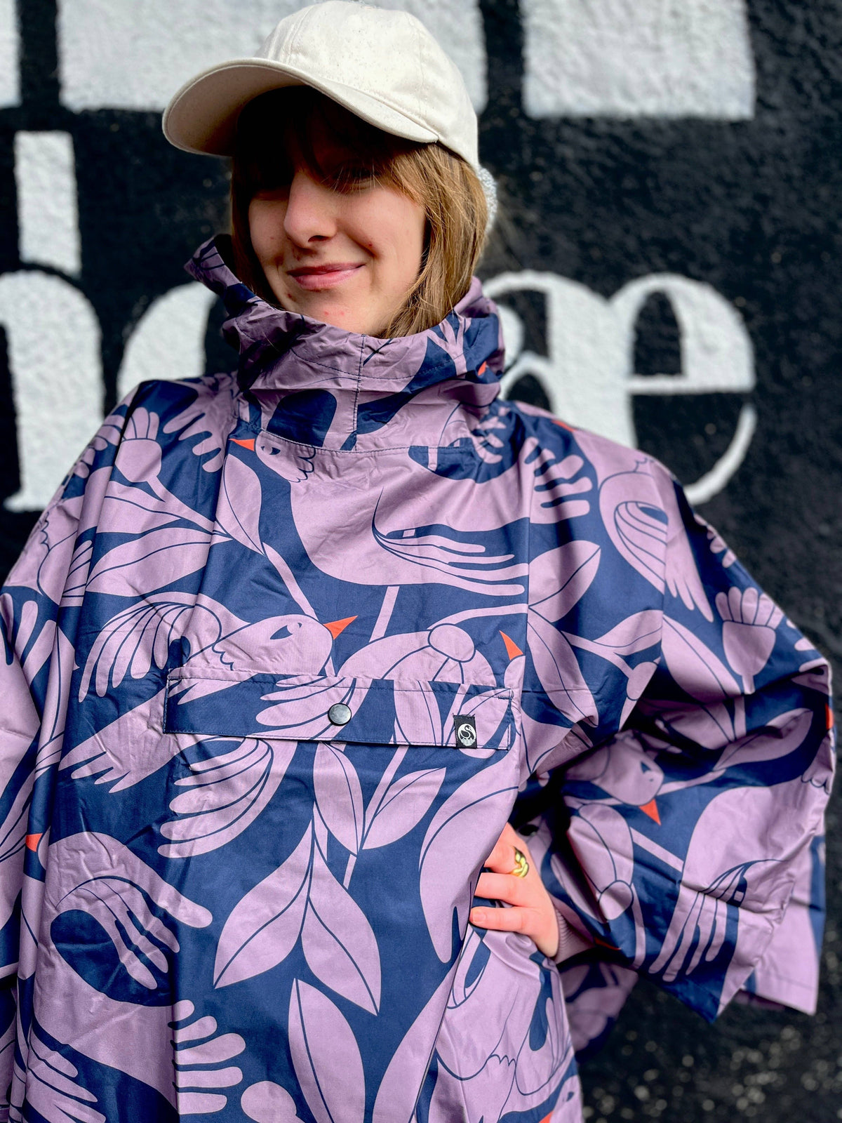 Danefae København - Danepackit Rain Poncho Dark Navy BIRDIEUP