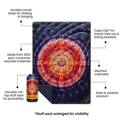 Rumpl - Original Puffy Blanket - Tapestry Tie Dye