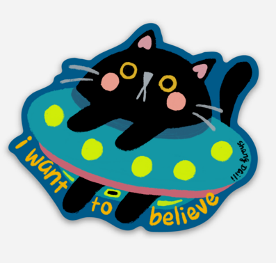 ShangDaili - Cat Sticker - I want to believe