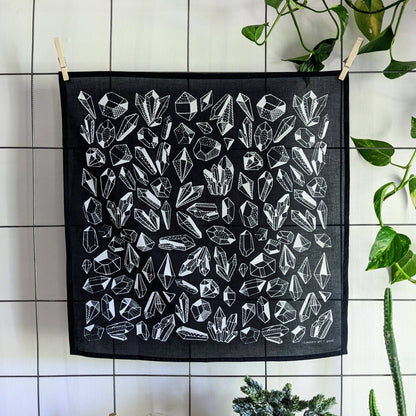 ilikesara | art + goods - Bandana | gem - black & white crystal patterned scarf neckerchief