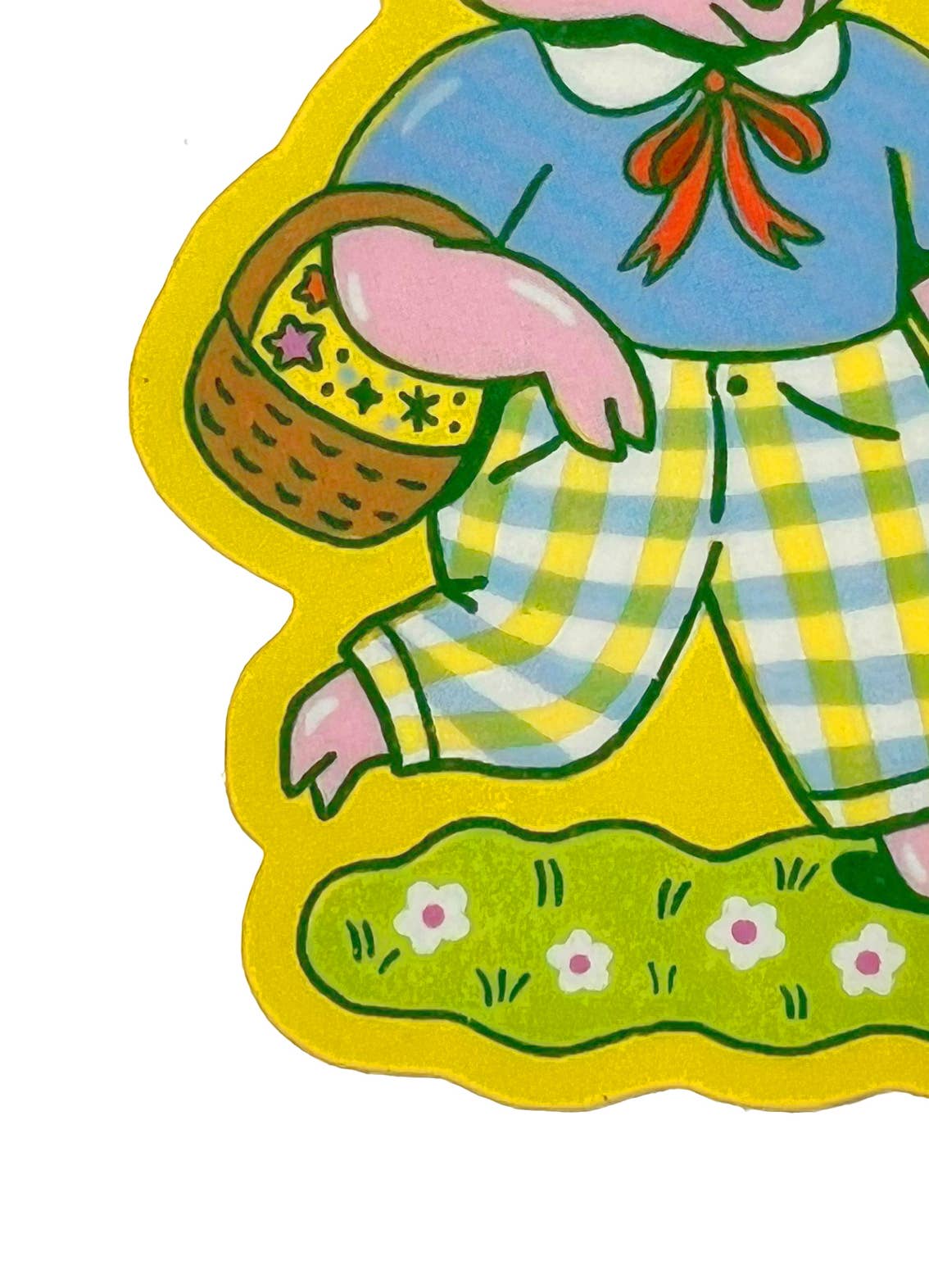 Tigersheep Friends - Vinyl Sticker: Pig with Pants & Basket Pride