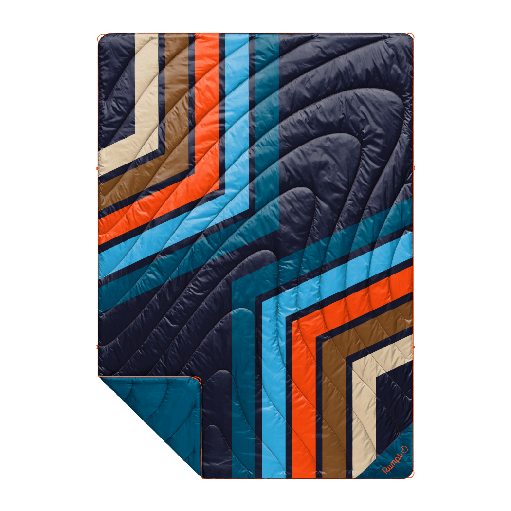 Rumpl - Original Puffy Blanket - Midnight Retro Stripes