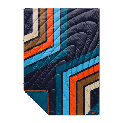 Rumpl - Original Puffy Blanket - Midnight Retro Stripes