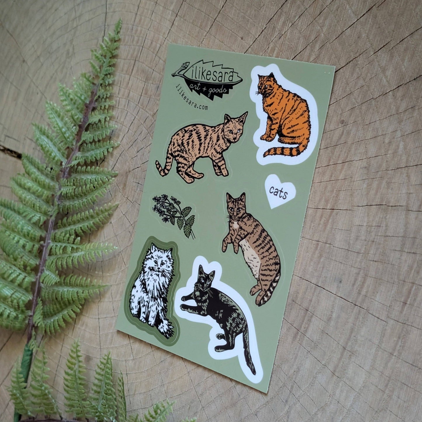ilikesara | art + goods - Sticker sheet | cats  - waterproof uv-resistant vinyl kitty stickers