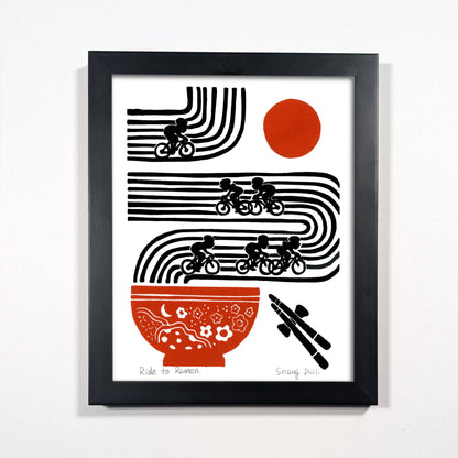 ShangDaili - Cycling Art Print - Ride to Ramen