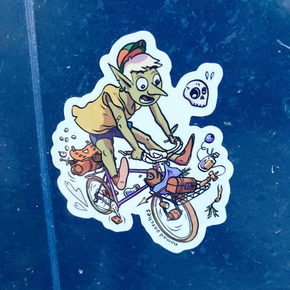 Nomad Patches - Goblin on a Bike Vinyl Sticker