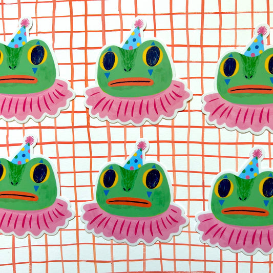 Tigersheep Friends - Vinyl Sticker: Clown Frog